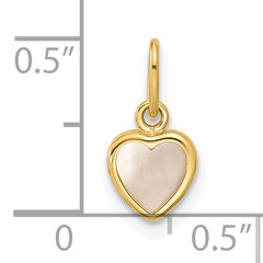 14K Polished Mother of Pearl Heart Pendant