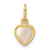14K Polished Mother of Pearl Heart Pendant