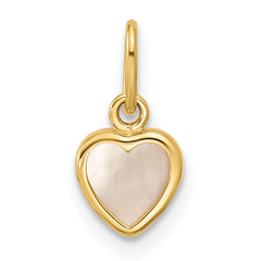 14K Polished Mother of Pearl Heart Pendant