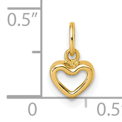 14K Polished Open Heart Pendant
