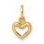 14K Polished Open Heart Pendant