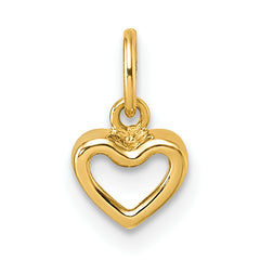 14K Polished Open Heart Pendant