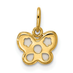 14K Polished Mother of Pearl Butterfly Pendant