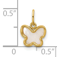 14K Polished Mother of Pearl Butterfly Pendant