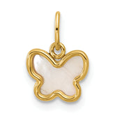 14K Polished Mother of Pearl Butterfly Pendant