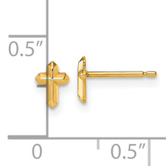 14K Polished Cross Post Earrings