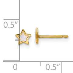 14K Polished Mother of Pearl Star Post Earrings