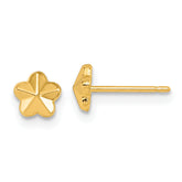 14K Polished Flower Post Earrings