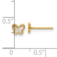 14K Polished Mother of Pearl Butterfly Post Earrings