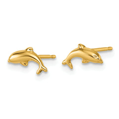 14K Polished Dolphin Post Earrings