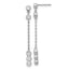 14K White Gold CZ Chain Link Dangle Earrings