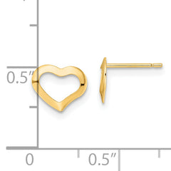 14K Polished Heart Post Earrings
