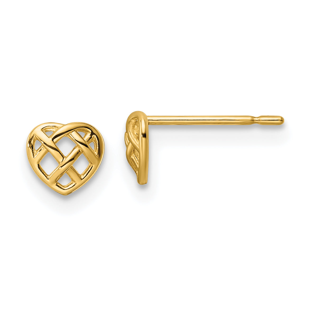 14k Heart Post Earrings