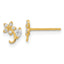 14K Polished Flower CZ Post Earrings