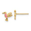 14k Pink Enamel Hummingbird Post Earrings