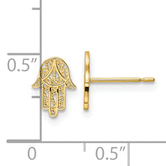 14k Hamsa Post Earrings