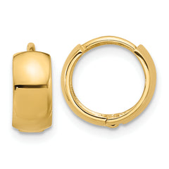14k Polished 5mm Hinged Huggie Hoop Earrings