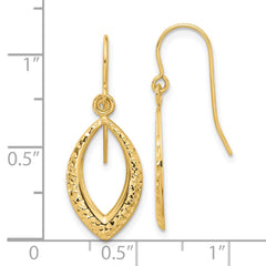 14K Diamond Cut Dangle Earrings
