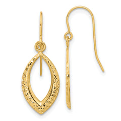14K Diamond Cut Dangle Earrings