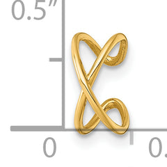 14k Polished Criss Cross Single Ear Cuff