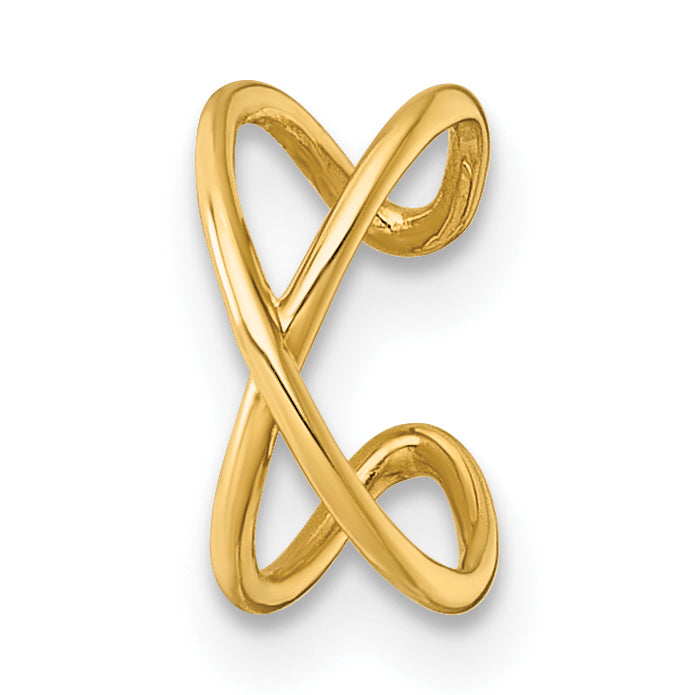 14k Polished Criss Cross Single Ear Cuff