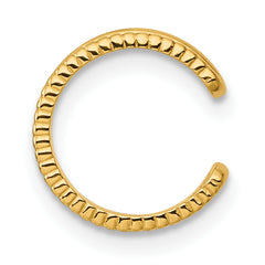 14k Polished and Textured 2-Row Single Ear Cuff