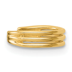 14k Polished Three Row Single Ear Cuff