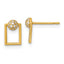 14k Polished CZ Open Rectangle Post Earrings