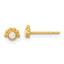 14k Polished and Beaded Lab Created Opal Post Earrings