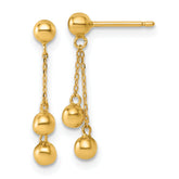 14K Polished Dangle Ball Post Earrings