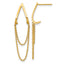 14k Polished V Design with Dangle Chains Post Earrings