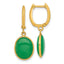 Oval Jade Cabochon Hoop Dangle Earrings in 14K Yellow Gold, 28mm - Sophia Jewelers