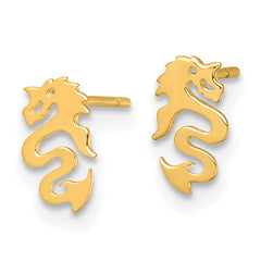 14k Polished Dragon Post Earrings