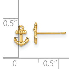 14k Polished Anchor Post Earrings