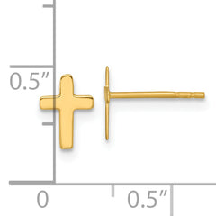 14k Polished Latin Cross Post Earrings