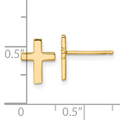 14k Polished Latin Cross Post Earrings
