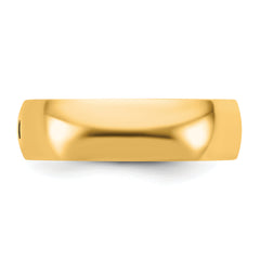 14ky CLIQ 6mm Hinged Half Round Wedding Band Size 9.5