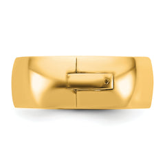 14ky CLIQ 8mm Hinged Half Round Wedding Band Size 9.5