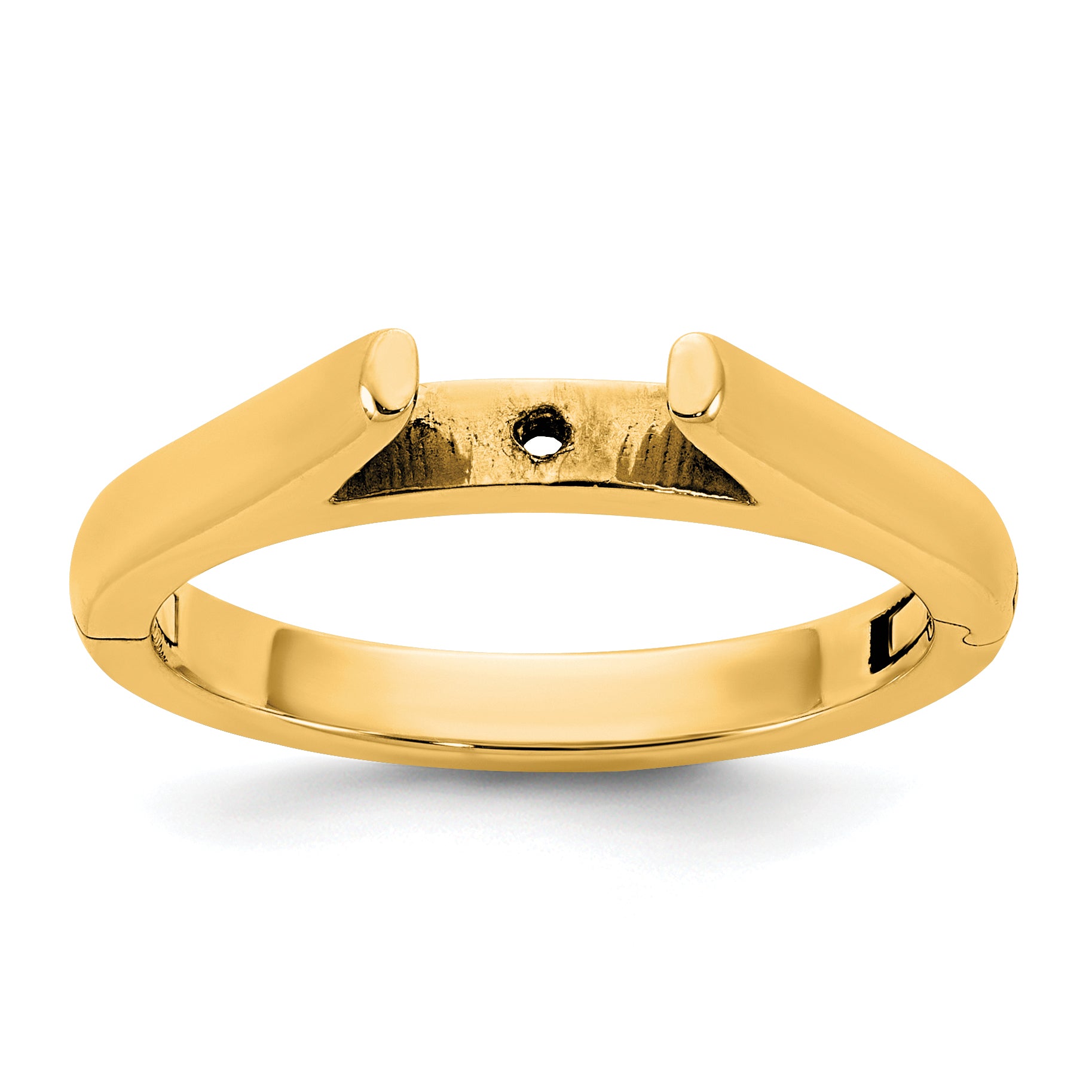 14ky CLIQ Hinged Cathedral Solitaire Peg Set Engagement Ring Mounting (No Stones Included)