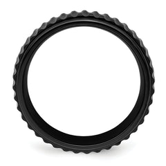 Black Zirconium Polished 8mm Grooved Band