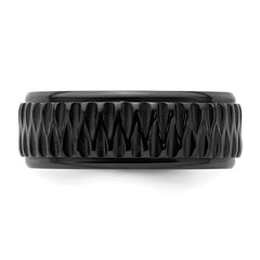 Black Zirconium Polished 8mm Grooved Band