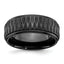 Grooved Flat Wedding Band in Black Zirconium, 8mm - Sophia Jewelers