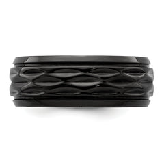 Black Zirconium Polished and Diamond-cut 8mm Band