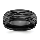 Black Zirconium Polished and Diamond-cut 8mm Band