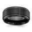Beveled-Edge Flat Wedding Band in Black Zirconium, 9mm Brushed - Sophia Jewelers