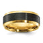 Center Wedding Band in Zirconium, 8mm Brushed & Polished - Sophia Jewelers