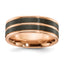 Flat Wedding Band in Black Zirconium, 8mm Brushed & Polished - Sophia Jewelers