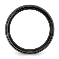 Black Zirconium Polished Rose IP-plated with Antler Inlay 8mm Band