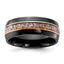 Antler Inlay Wedding Band in Zirconium, 8mm - Sophia Jewelers