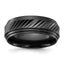 Grooved Half-Round Wedding Band in Black Zirconium, 8mm - Sophia Jewelers